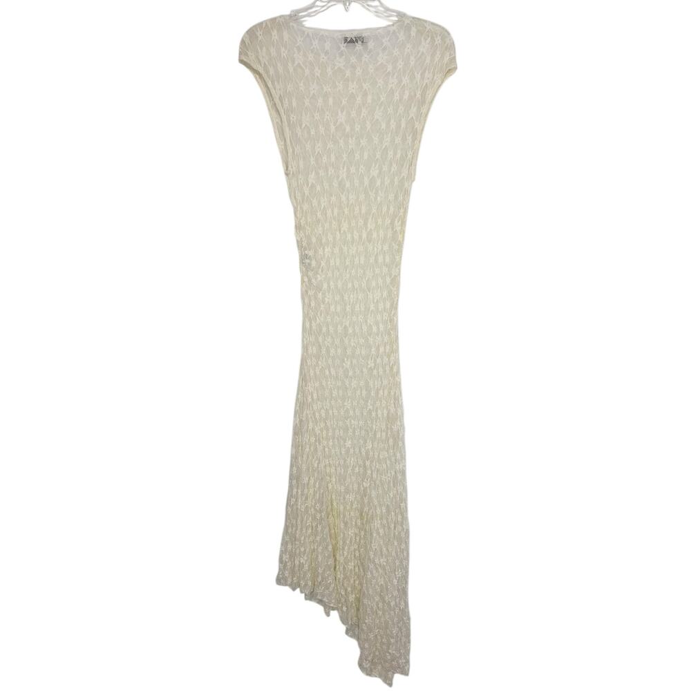 Zara Long Asymmetric Lace Dress Ivory 4813/303 Size S - Picture 9 of 12